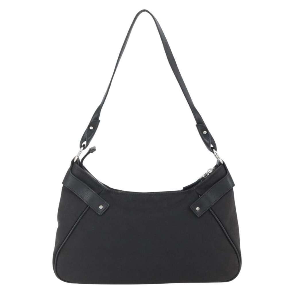 Salvatore Ferragamo Gancini Shoulder Bag Black Canvas Good condition - Back View