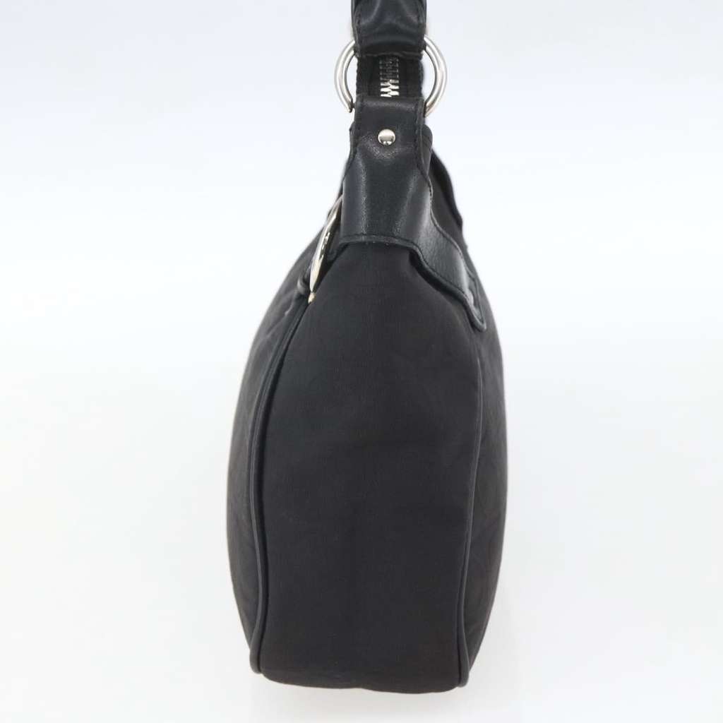 Salvatore Ferragamo Gancini Shoulder Bag Black Canvas Good condition - Model View