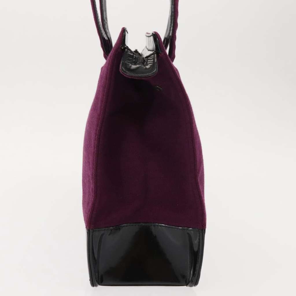 Chanel Vintage Logo Tote Purple Cotton Good condition - Inside View