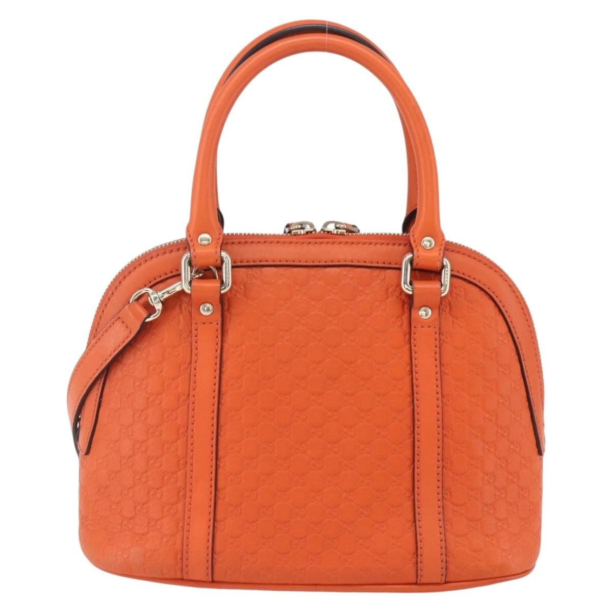 Gucci Convertible Dome Satchel Orange Leather Good condition - Back View