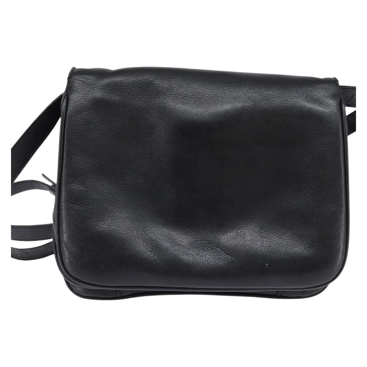 Celine Shoulder Bag Black Leather Good condition - Back View