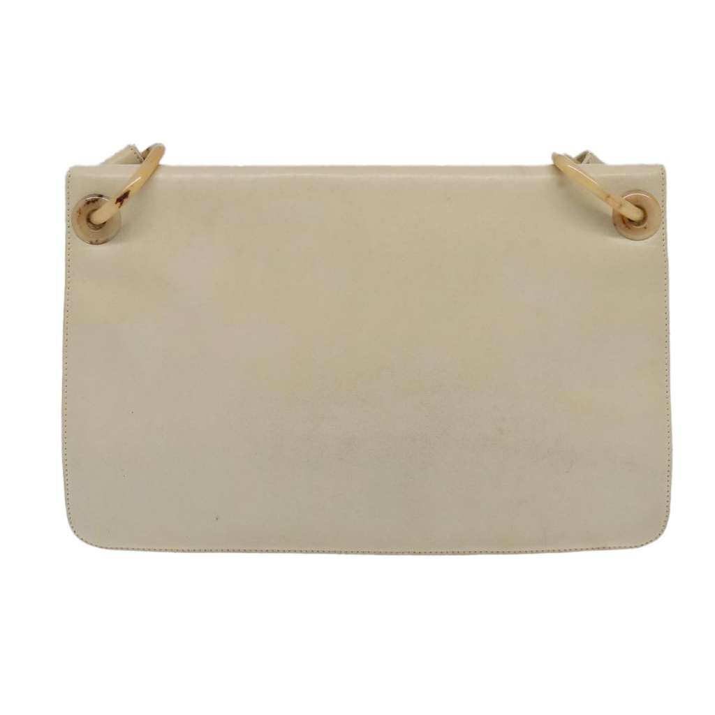 Prada Flap Shoulder Bag Beige Leather Good condition - Back View