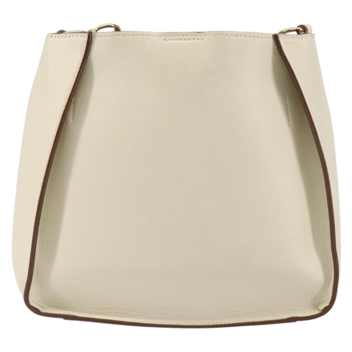 Stella Mccartney Logo Crossbody Bag Beige Leather Good condition - Back View
