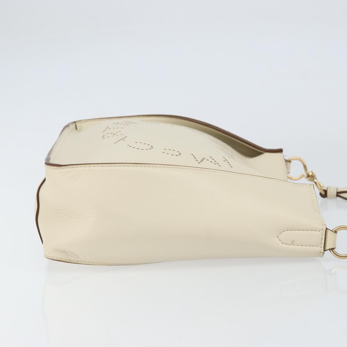 Stella Mccartney Logo Crossbody Bag Beige Leather Good condition - Inside View
