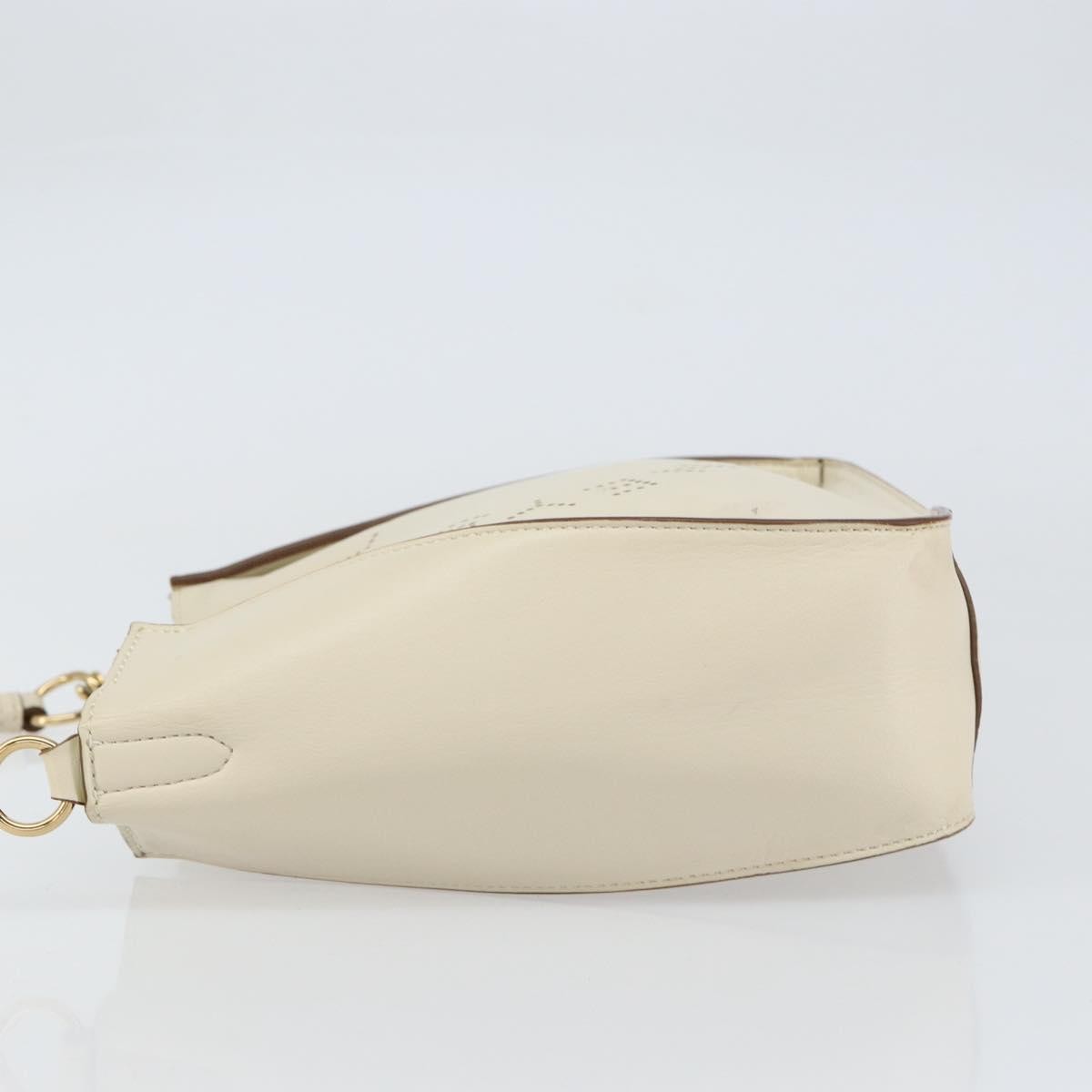 Stella Mccartney Logo Crossbody Bag Beige Leather Good condition - Model View