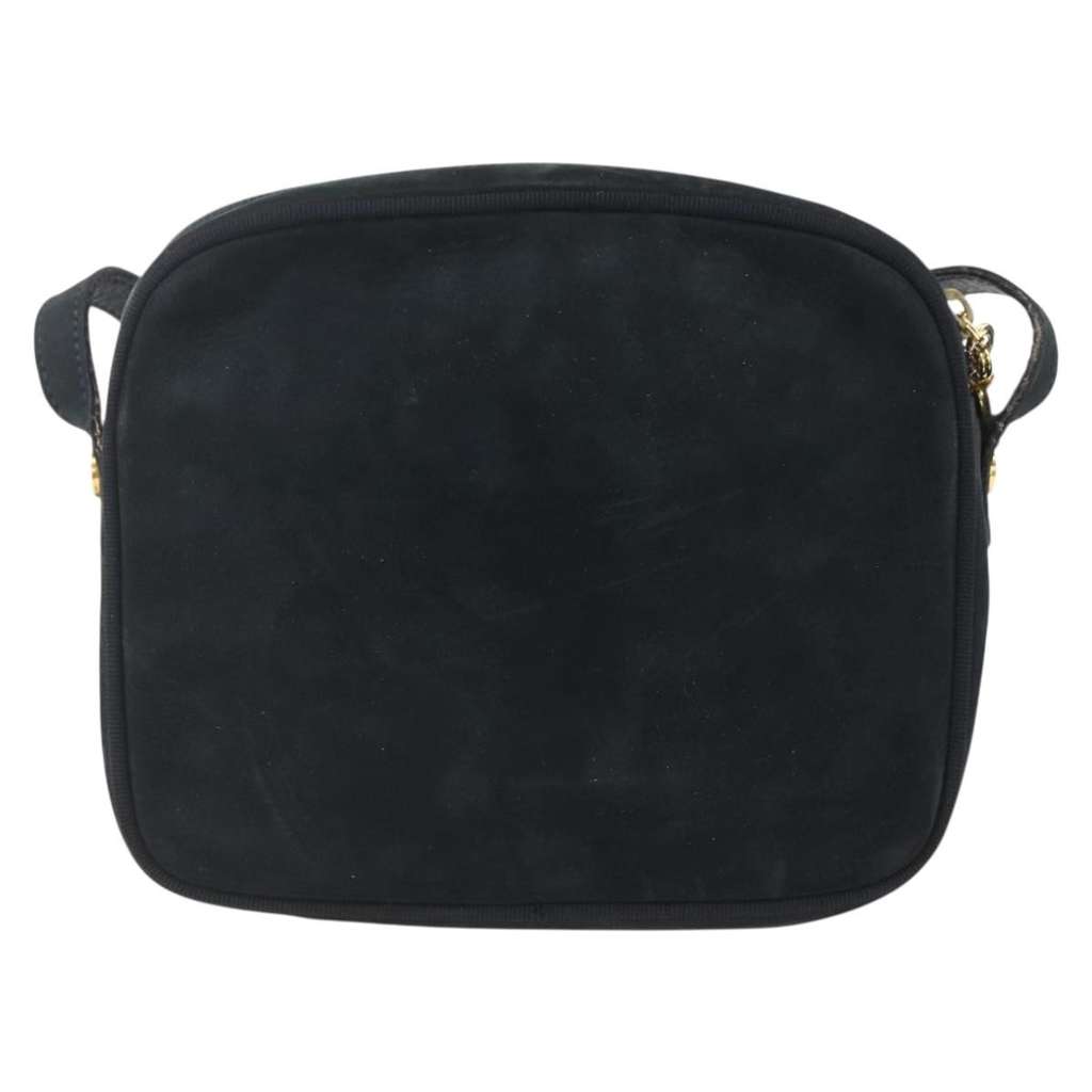 Salvatore Ferragamo Vala Shoulder Bag Navy Suede Fair condition - Back View