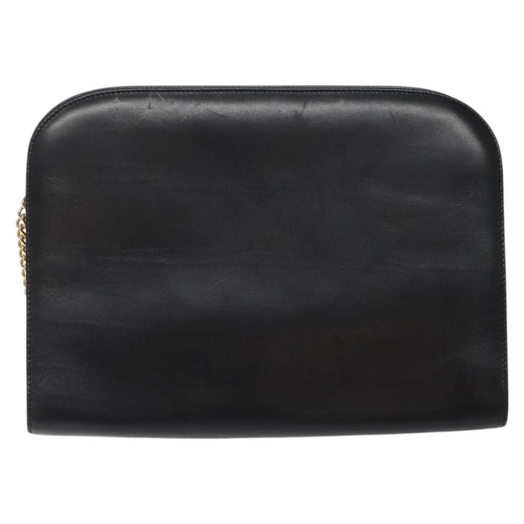 Salvatore Ferragamo Vintage Gancini Chain Shoulder Bag Black Leather Good condition - Back View