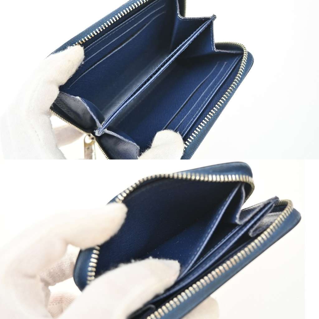 Louis Vuitton Zippy Compact Wallet Blue Leather Good condition - Box View