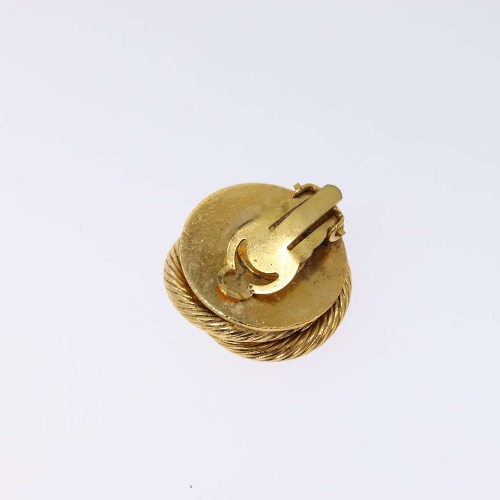 Chanel Vintage CC Clip-On Earrings Gold Metal Good condition - Inside View