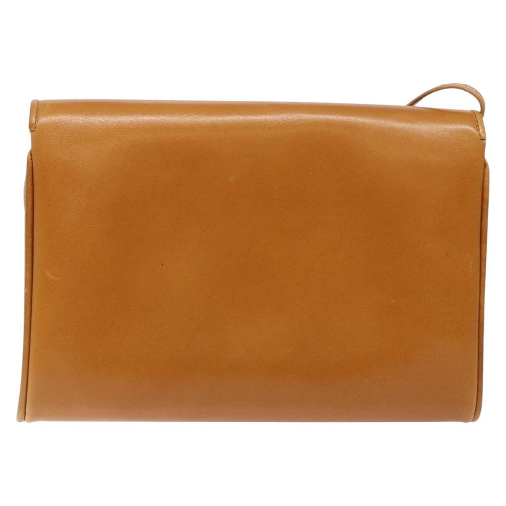 Gucci Vintage Flap Crossbody Bag Brown Leather Good condition - Back View