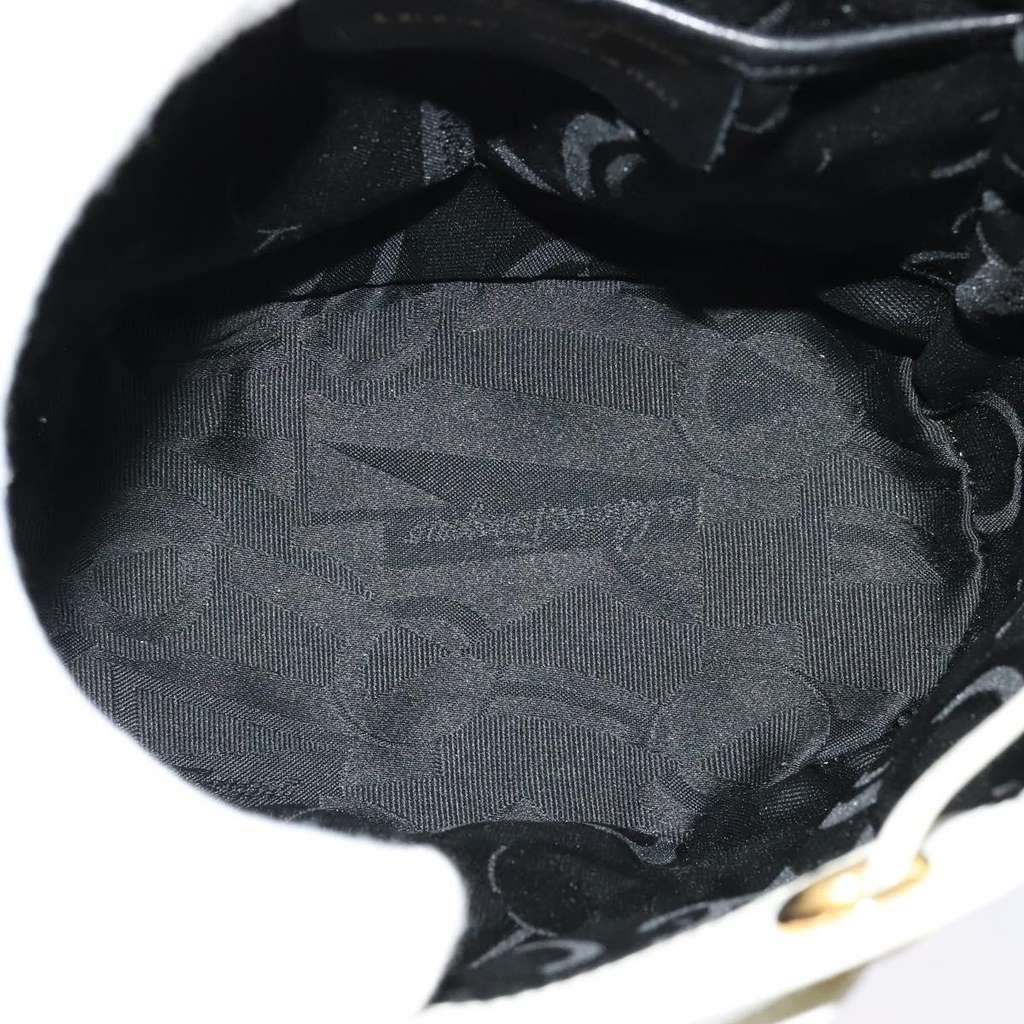 Salvatore Ferragamo Gancini Flap Drawstring Backpack White Leather Good condition - Box View
