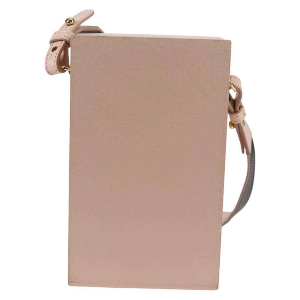 Fendi Logo Vertical Box Crossbody Bag Pink Leather Good condition - Back View