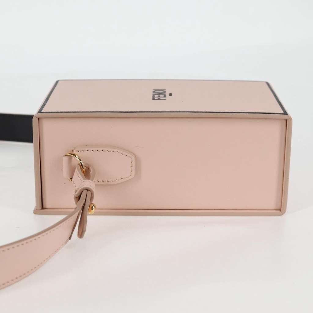 Fendi Logo Vertical Box Crossbody Bag Pink Leather Good condition - Inside View