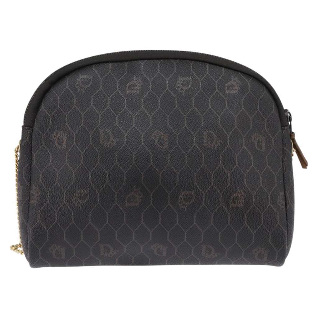 Christian Dior Vintage Honeycomb chain Black Canvas Good condition - Back View