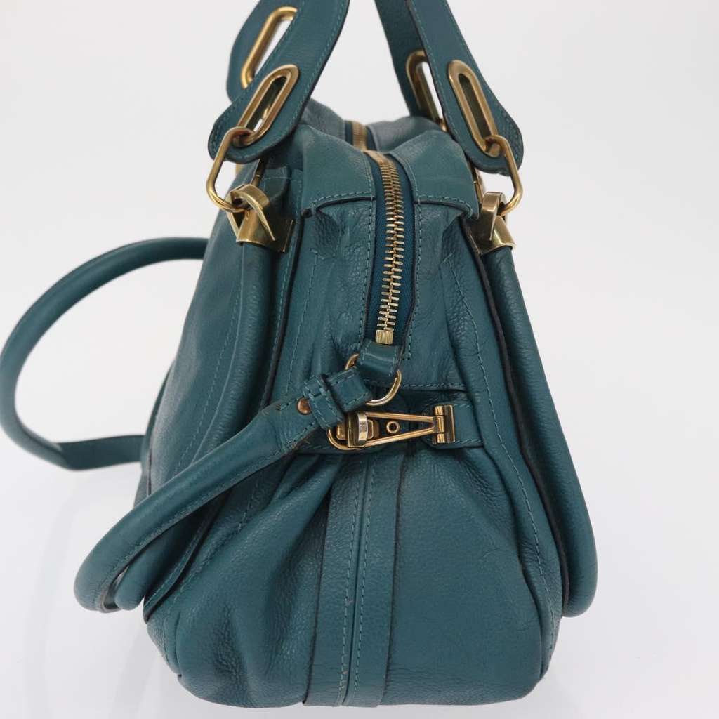 Chloe Paraty Top Handle Bag Green Leather Good condition - Model View
