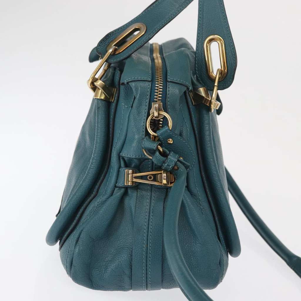 Chloe Paraty Top Handle Bag Green Leather Good condition - Box View