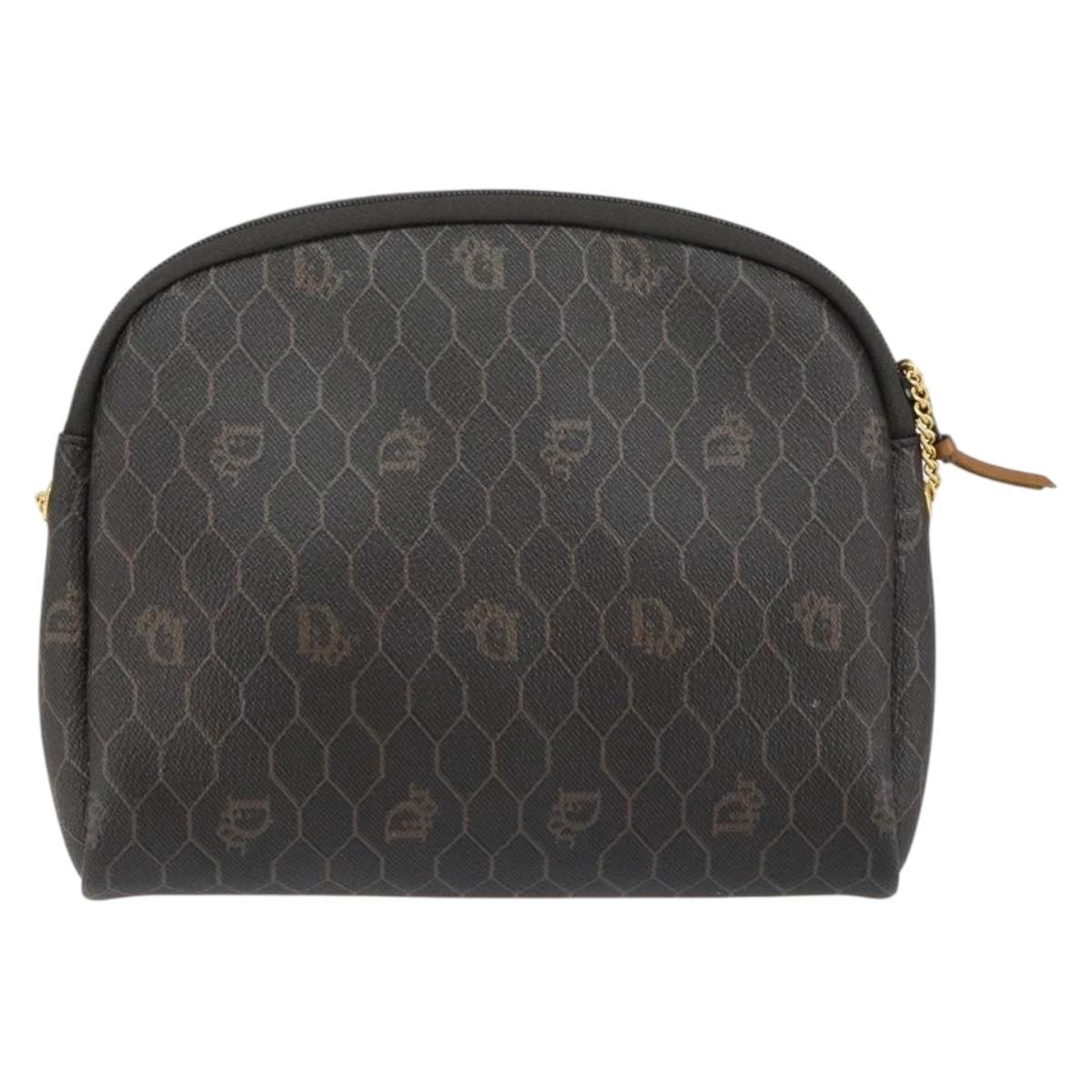 Christian Dior Vintage Honeycomb chain Black Canvas Good condition - Back View