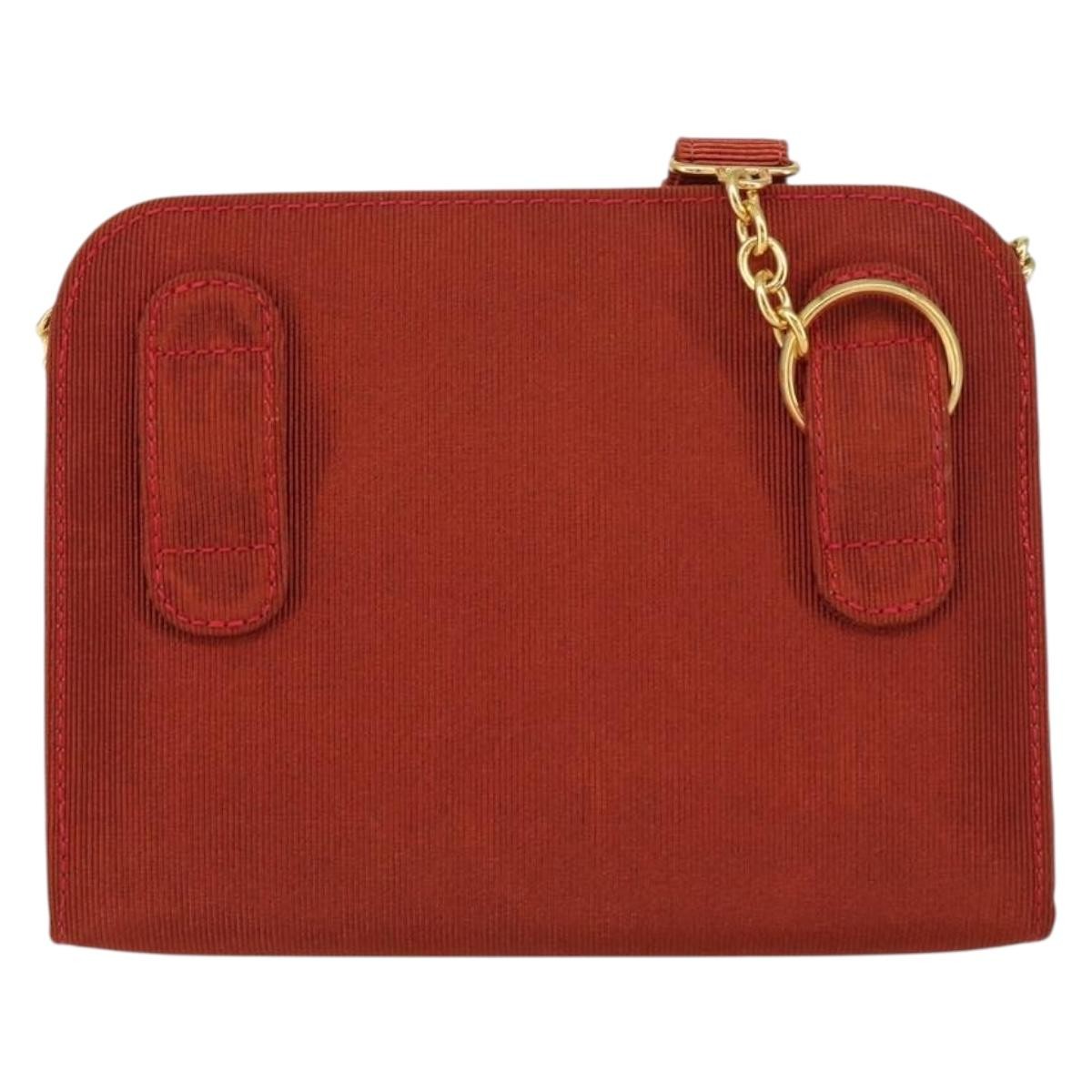 Salvatore Ferragamo Vintage Gancini Chain Shoulder Bag Red Good condition - Back View