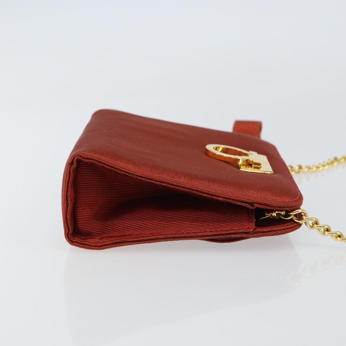Salvatore Ferragamo Vintage Gancini Chain Shoulder Bag Red Good condition - Inside View