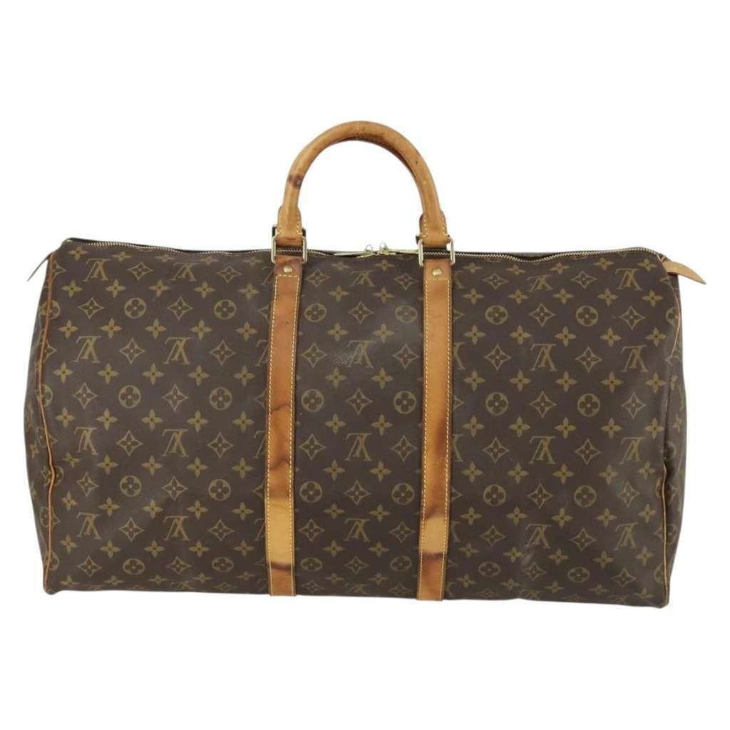 Louis Vuitton Keepall Bag Brown Canvas Fair condition - Back View