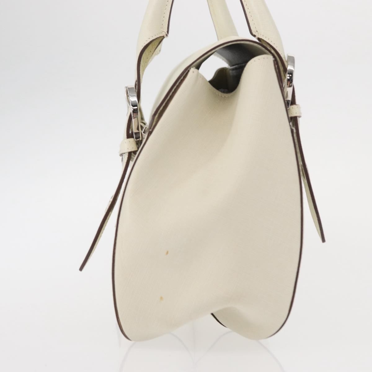Salvatore Ferragamo Gancini Shoulder Bag White Leather Good condition - Inside View