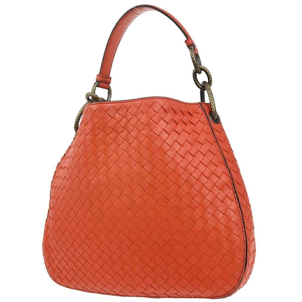 Bottega Veneta Loop Shoulder Bag Red Leather Good condition - Back View
