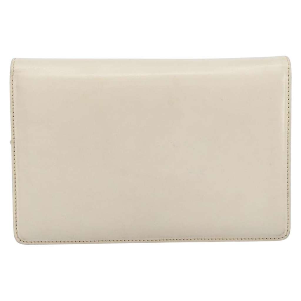 Gucci Vintage clutch Bag White Leather Good condition - Back View