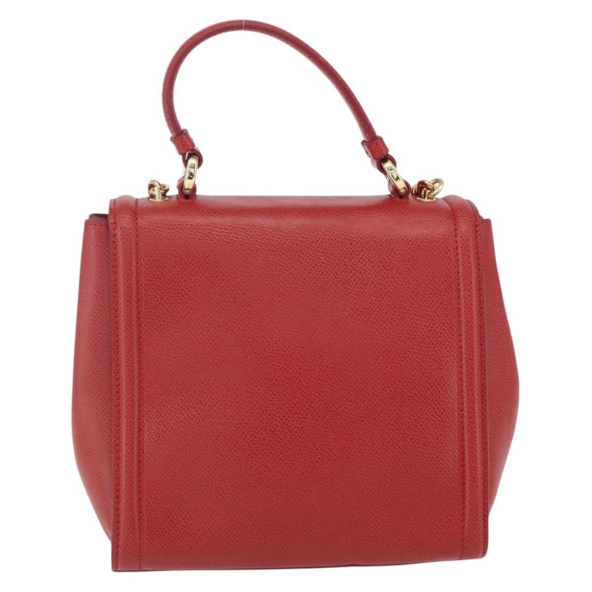 Salvatore Ferragamo Vala Handbag Red Leather Good condition - Back View