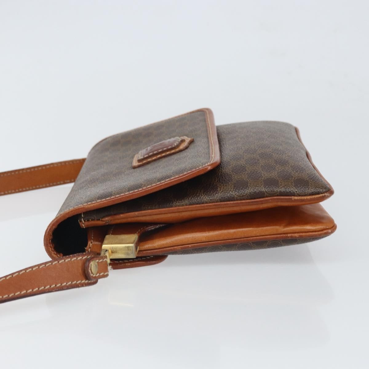 Celine Vintage Macadam Shoulder Bag Brown Canvas Fair condition - Model View