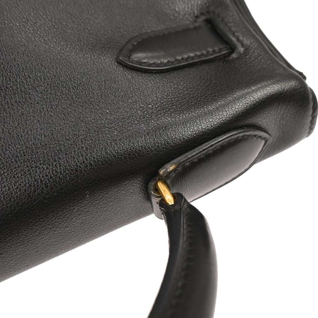Hermès Kelly Handbag Black Leather Good condition - Box View
