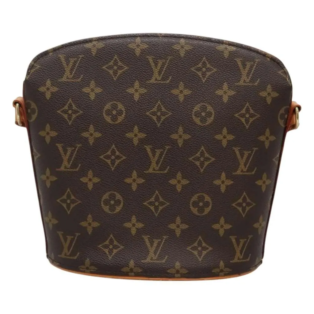 Louis Vuitton Drouot Handbag Brown Canvas Good - Back View