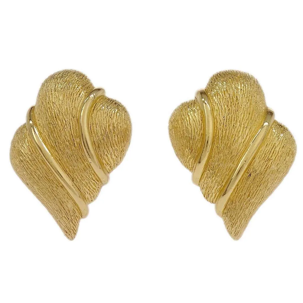 Dior Vintage clip-on earrings Gold Good - Front View