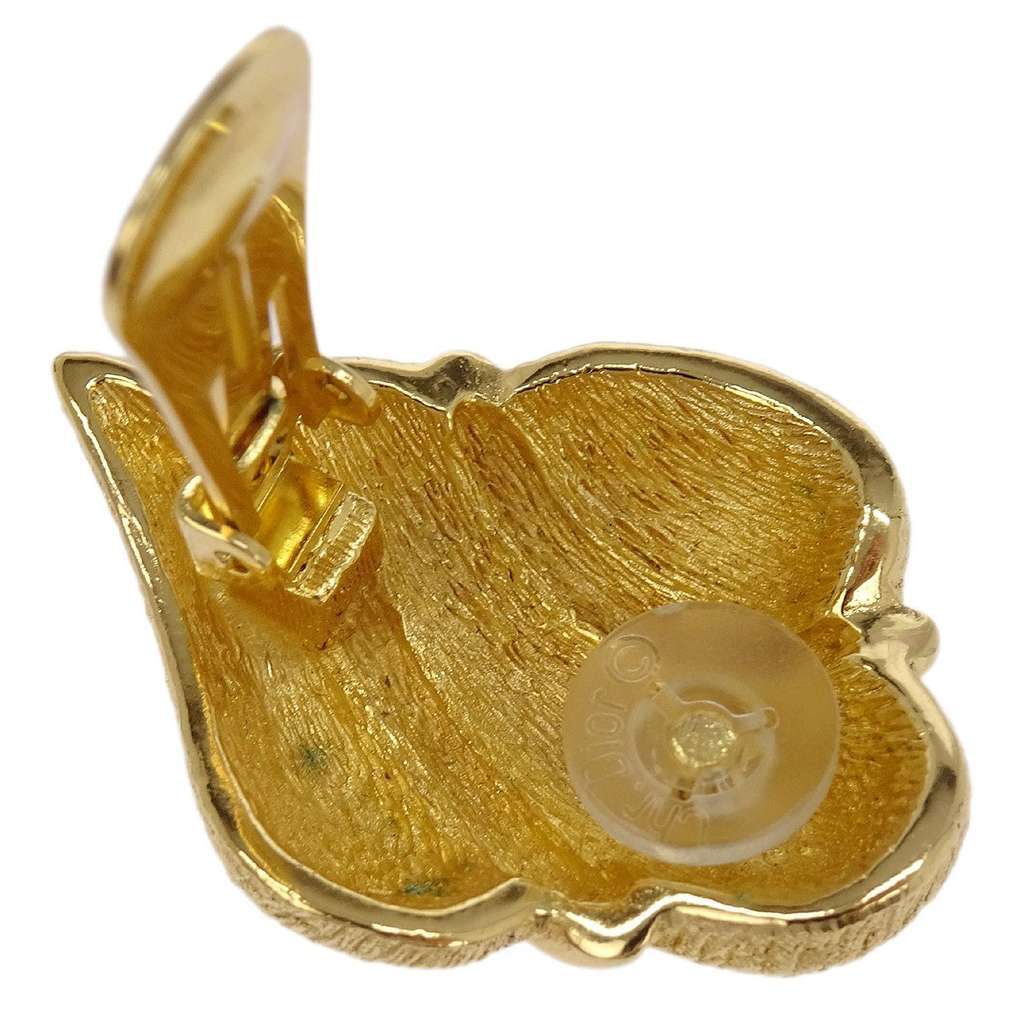 Christian Dior Vintage clip-on earrings Gold Good condition - Model View