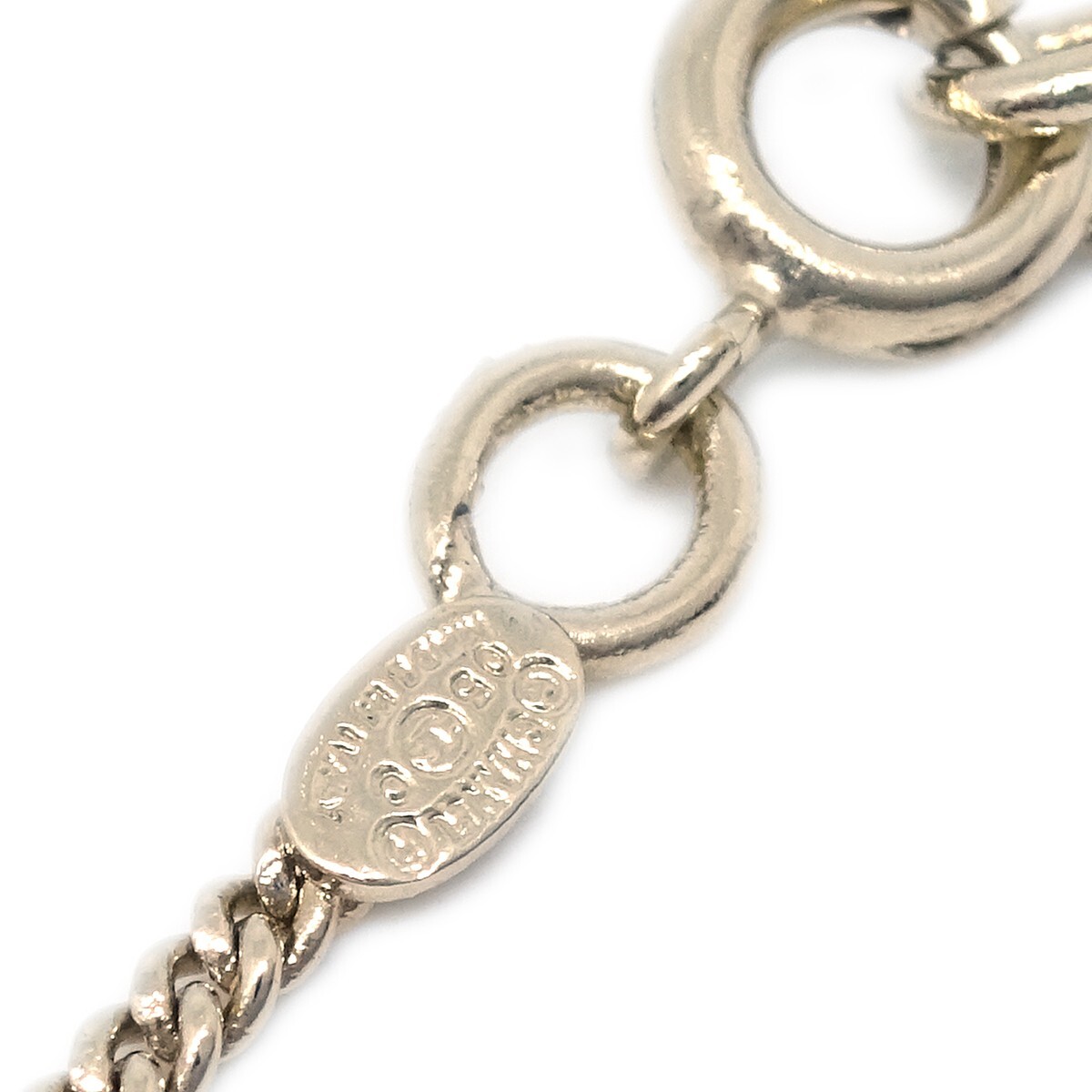 Chanel Vintage Rue Cambon Chain Charm Bracelet Gold Good condition - Model View