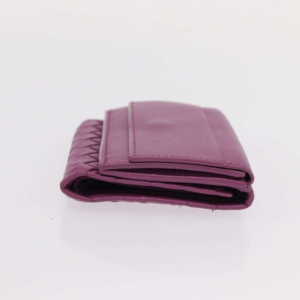 Bottega Veneta Trifold Wallet Purple Leather Good condition - Inside View