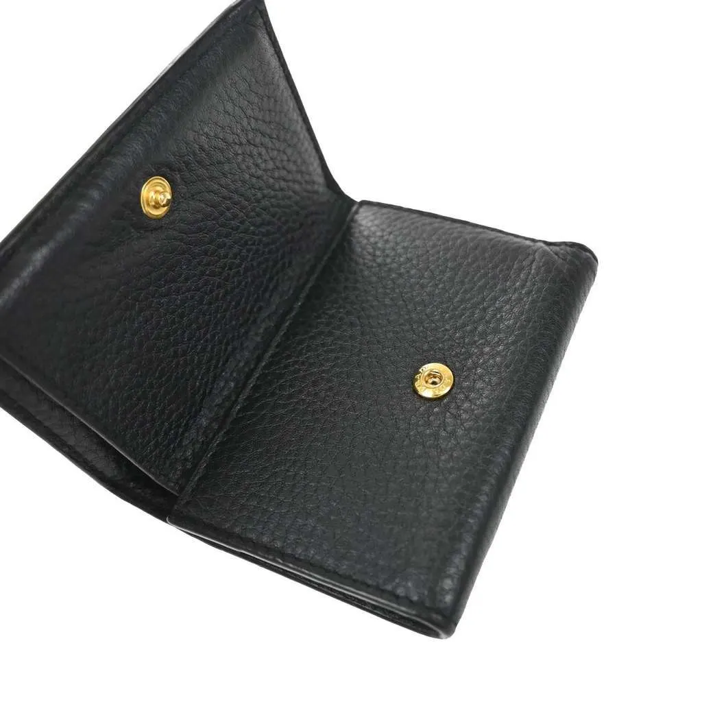 Prada Front Pocket Trifold Wallet Black Leather Good - Box View