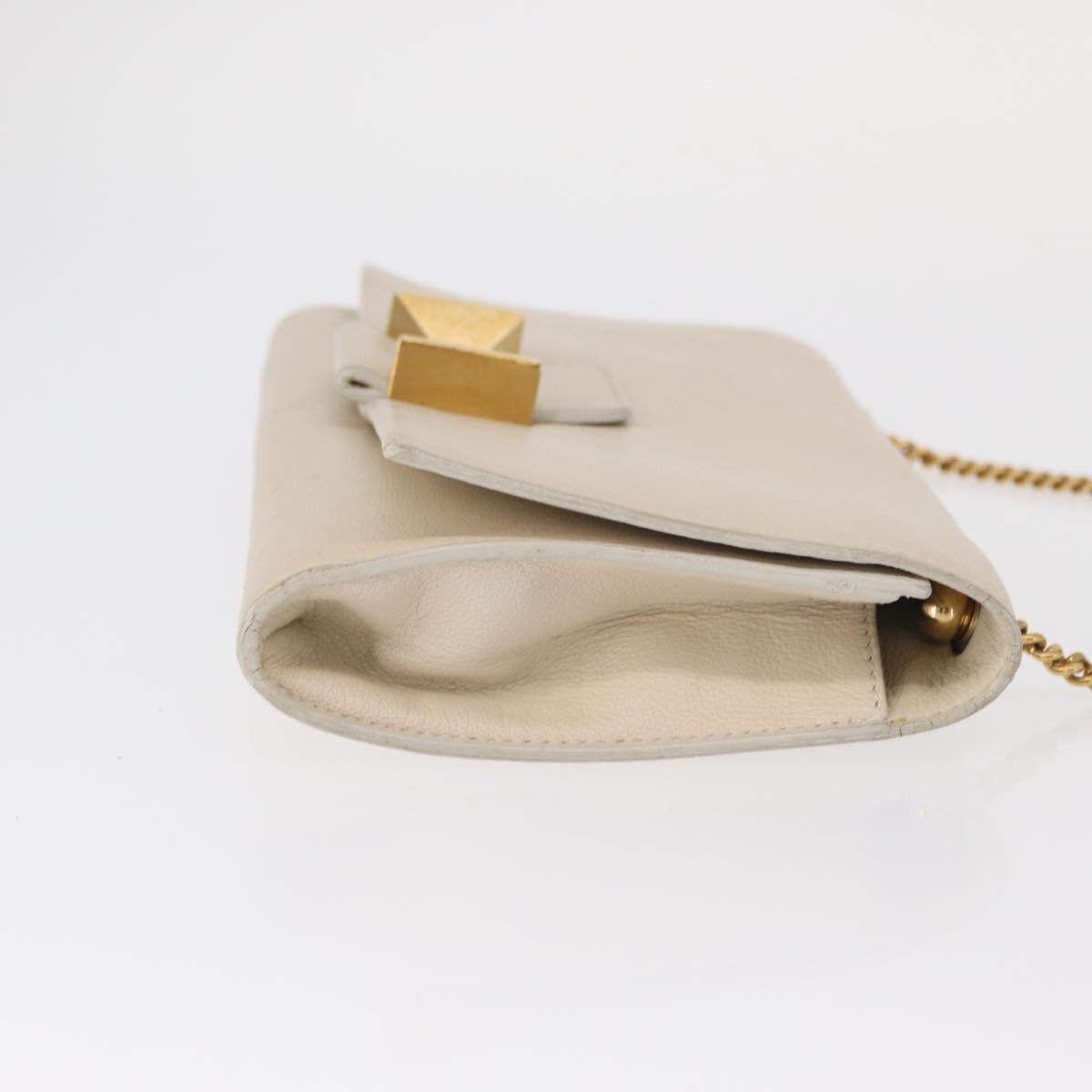 Chloe Chain Flap Crossbody Bag Beige Leather Good condition - Inside View