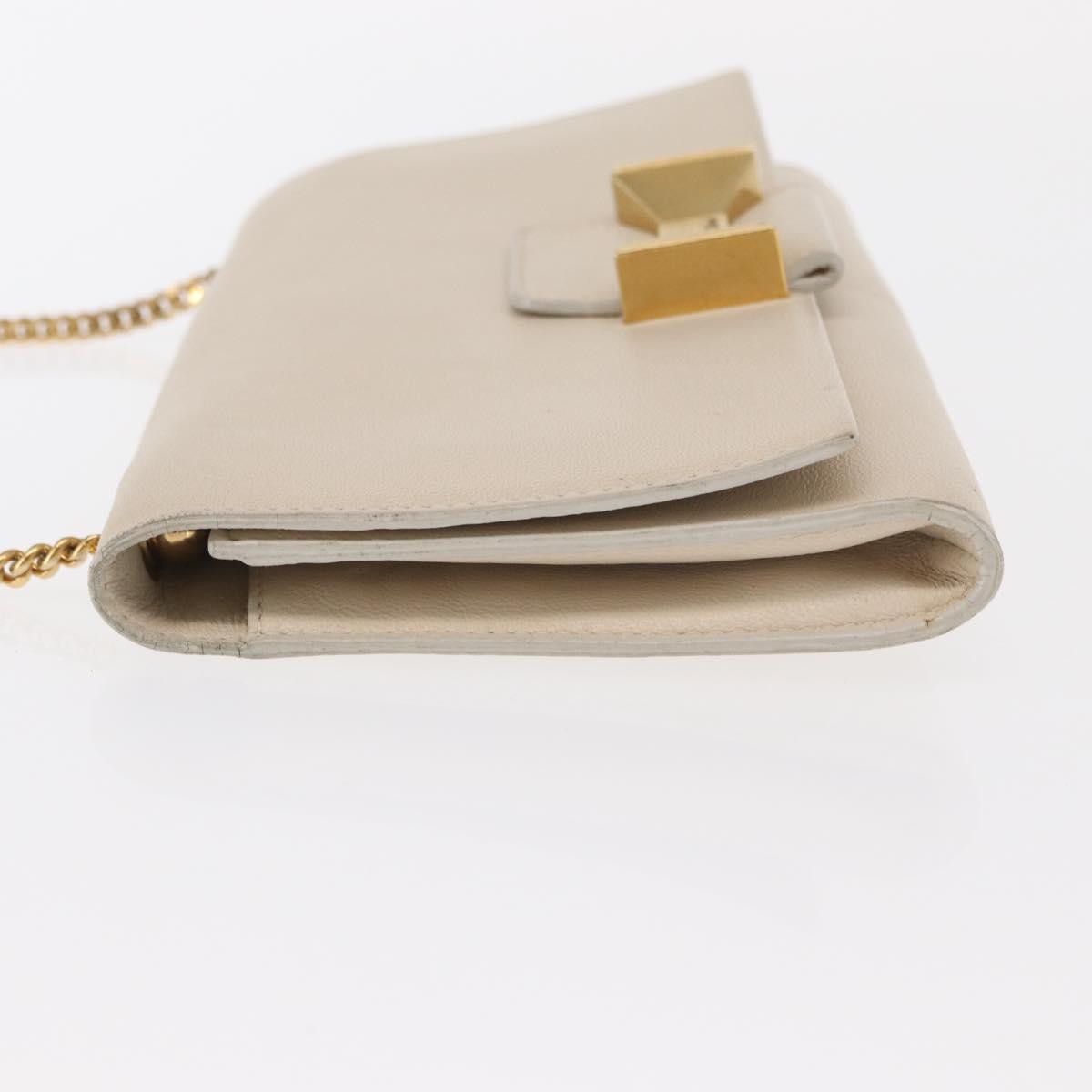 Chloe Chain Flap Crossbody Bag Beige Leather Good condition - Model View