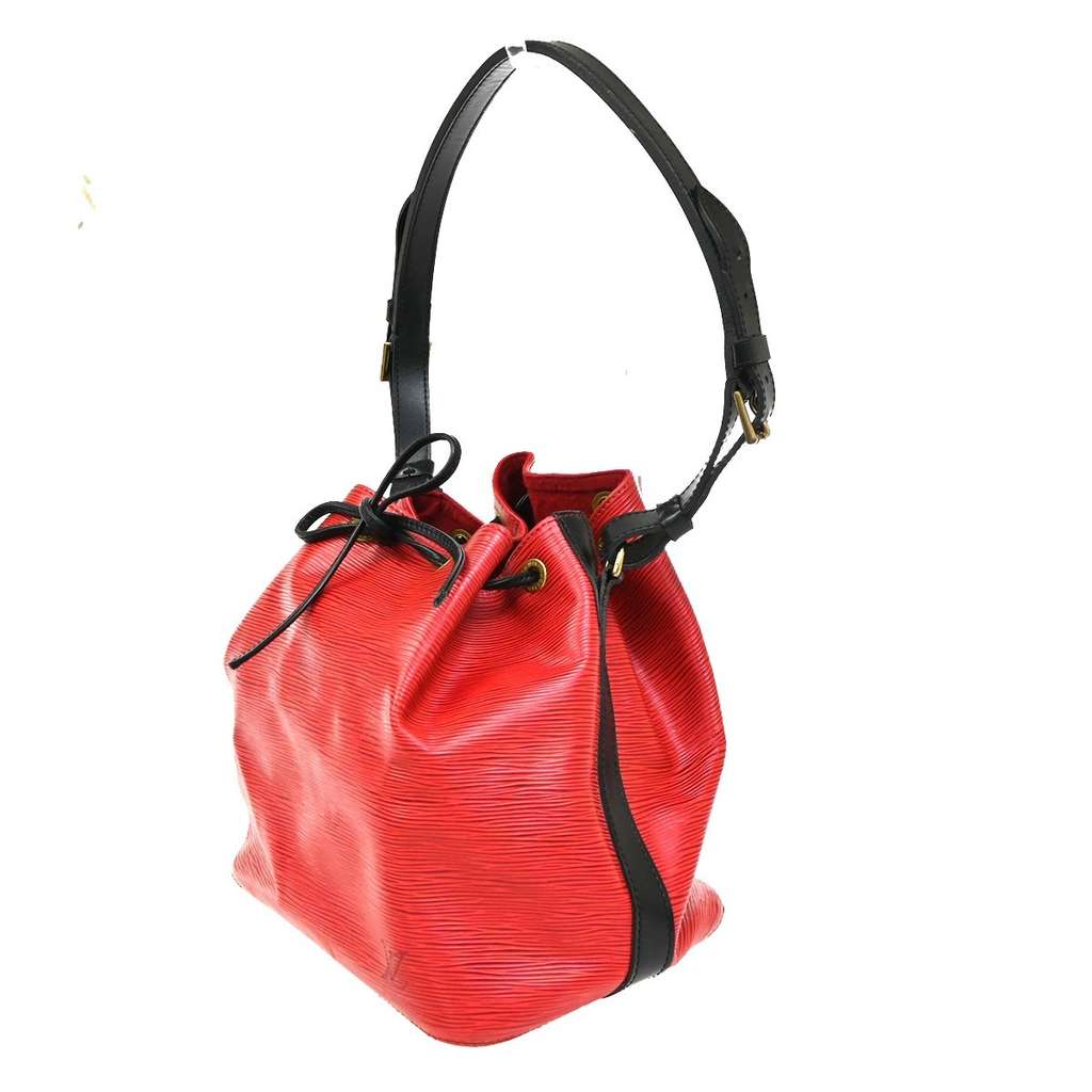 Louis Vuitton Petit Noe Handbag Red Leather Good condition - Inside View
