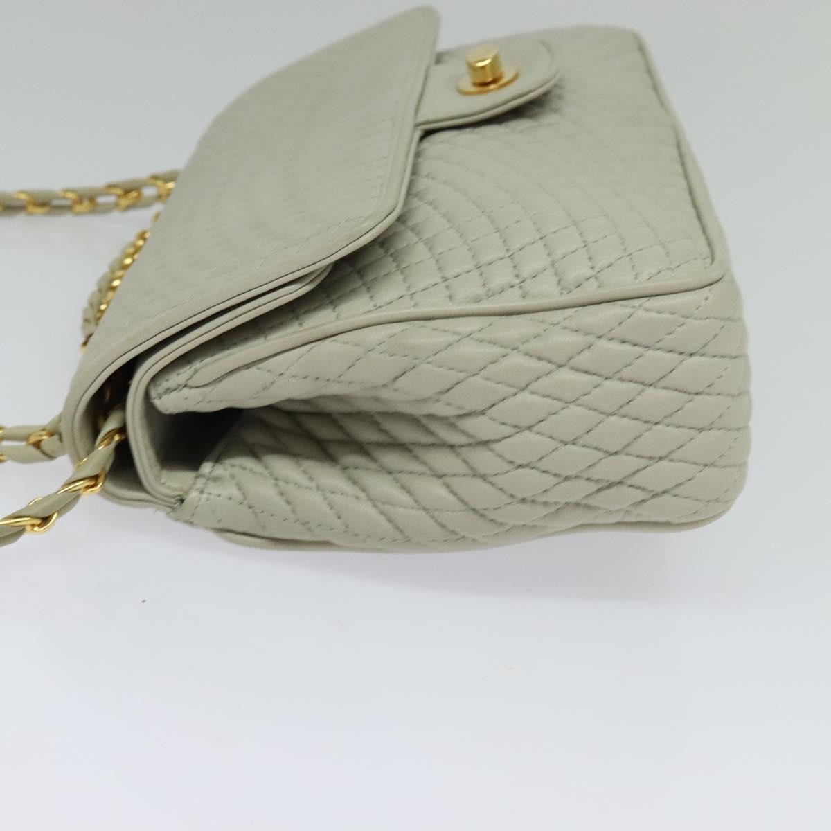 Bally Vintage Chain Shoulder Bag Beige Leather Good condition - Inside View