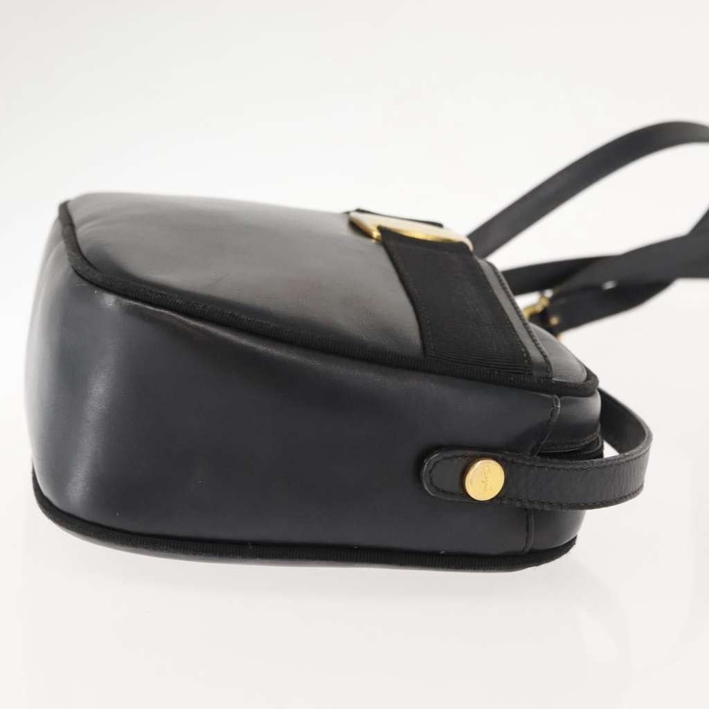 Salvatore Ferragamo Vala Shoulder Bag Black Leather Good condition - Inside View