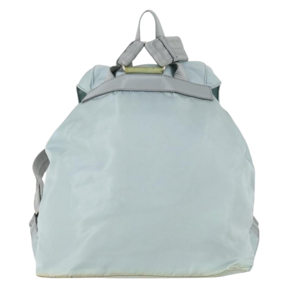 Prada Vela Double Front Pocket Backpack Blue Fair condition - Back View