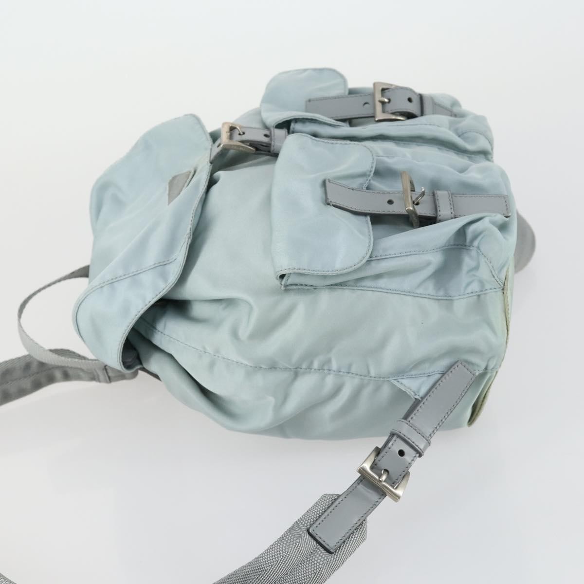 Prada Vela Double Front Pocket Backpack Blue Fair condition - Model View