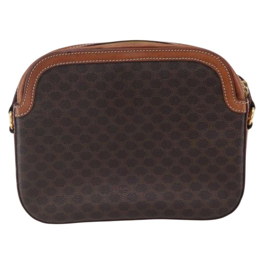 Celine Vintage Macadam Shoulder Bag Brown Canvas Good condition - Back View