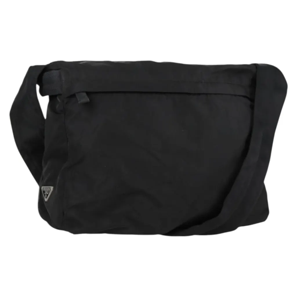 Prada Vintage Shoulder Bag Black Good - Front View