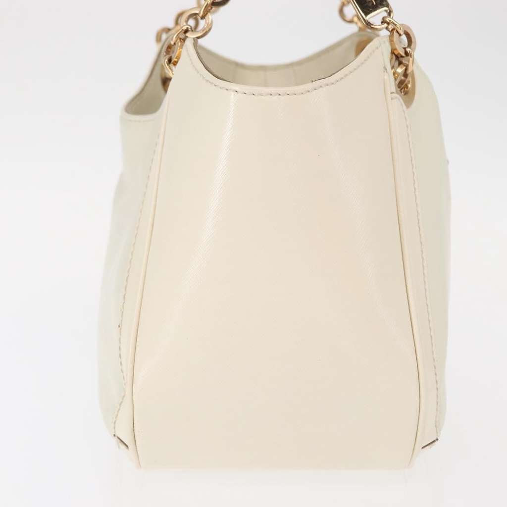 Salvatore Ferragamo Betulla Chain Tote White Leather Good condition - Model View