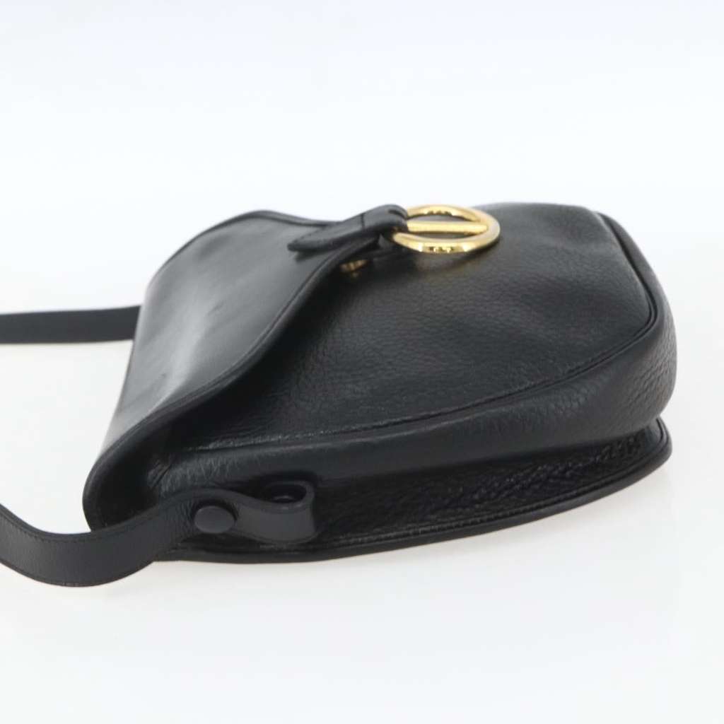 Christian Dior Vintage CD Flap Shoulder Bag Black Leather Good condition - Inside View