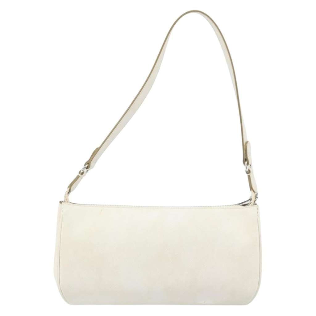 Salvatore Ferragamo Gancini Shoulder Bag White Leather Good condition - Back View