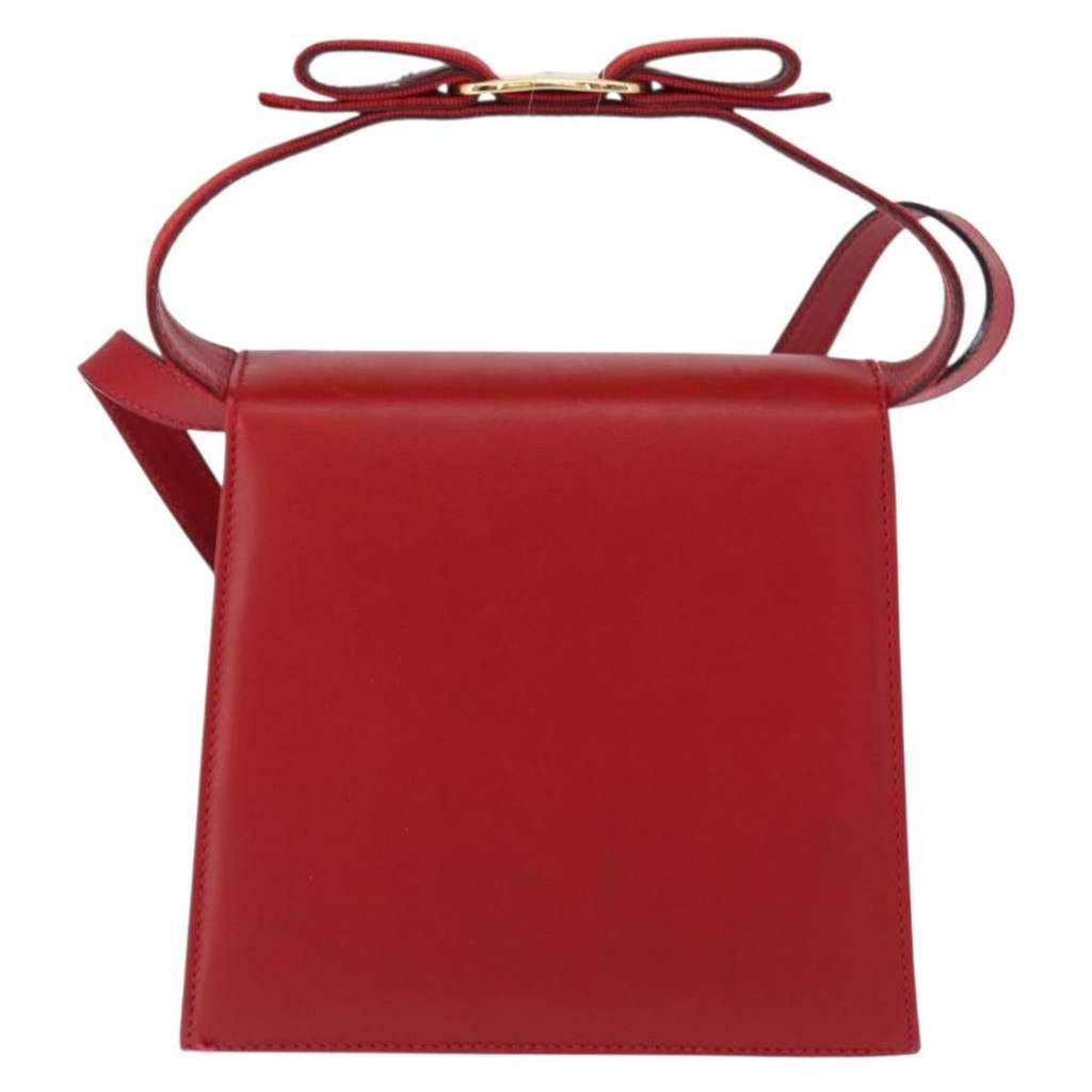Salvatore Ferragamo Vala Handbag Red Leather Good condition - Back View
