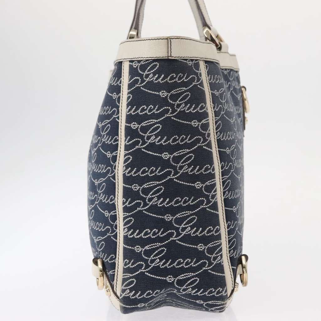 Gucci Abbey Tote Navy Canvas Good condition - Model View